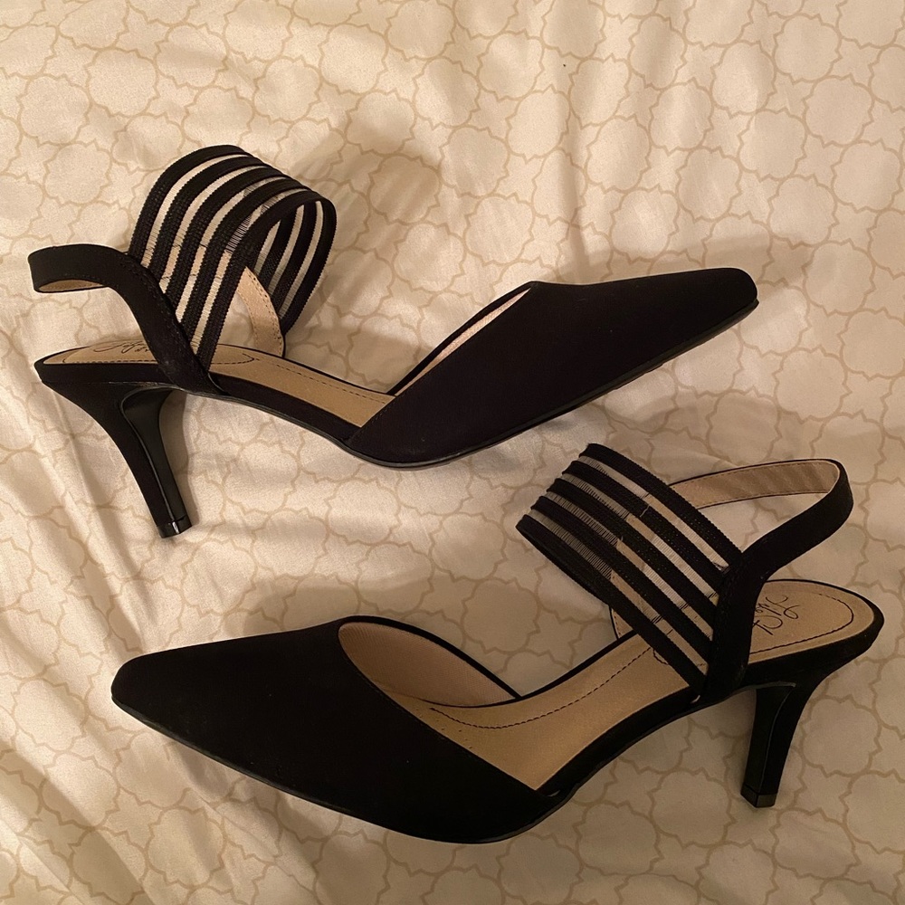 Black pointy heels